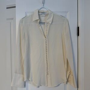 Women’s Cream Button-Trim Blouse